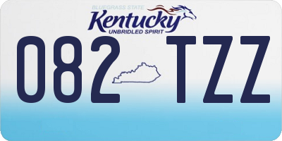 KY license plate 082TZZ