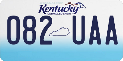 KY license plate 082UAA