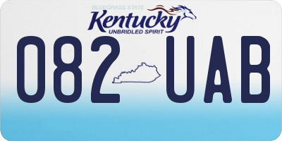 KY license plate 082UAB