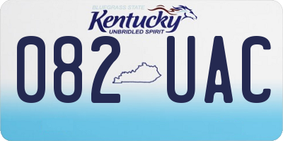 KY license plate 082UAC