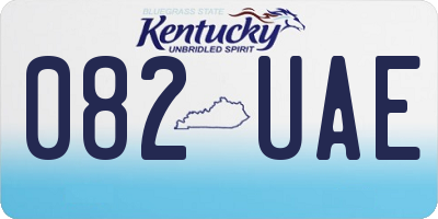 KY license plate 082UAE
