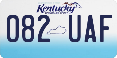 KY license plate 082UAF