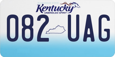 KY license plate 082UAG