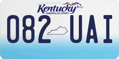 KY license plate 082UAI