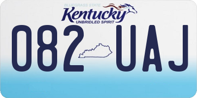 KY license plate 082UAJ