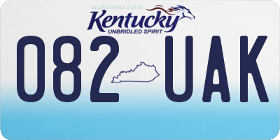 KY license plate 082UAK