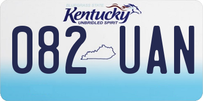 KY license plate 082UAN