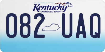 KY license plate 082UAQ