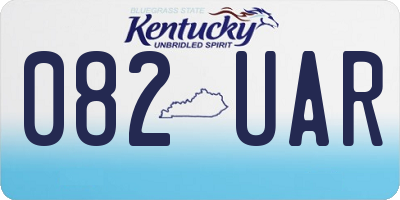 KY license plate 082UAR