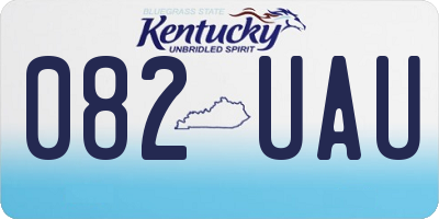 KY license plate 082UAU