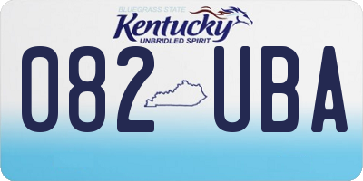 KY license plate 082UBA