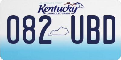 KY license plate 082UBD