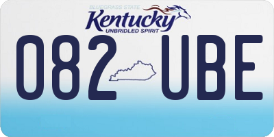 KY license plate 082UBE