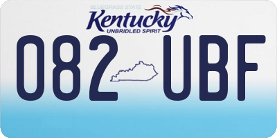 KY license plate 082UBF