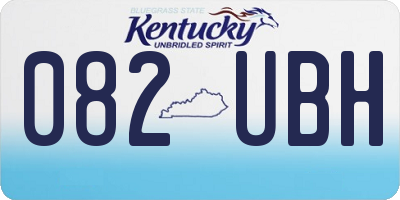 KY license plate 082UBH