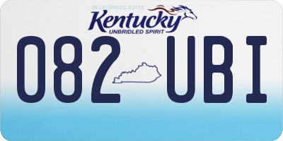 KY license plate 082UBI