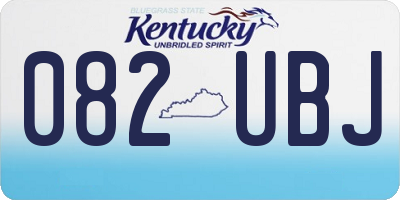 KY license plate 082UBJ
