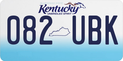 KY license plate 082UBK