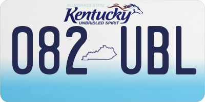 KY license plate 082UBL