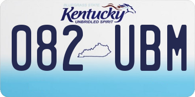 KY license plate 082UBM