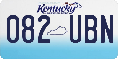 KY license plate 082UBN