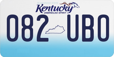 KY license plate 082UBO