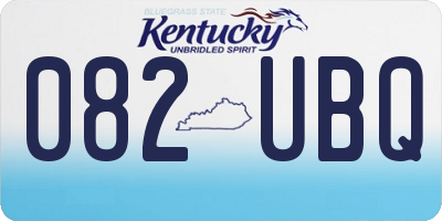 KY license plate 082UBQ