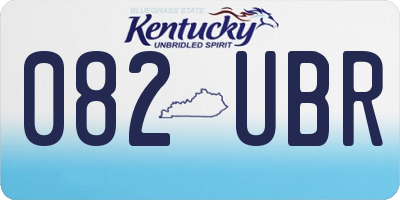 KY license plate 082UBR