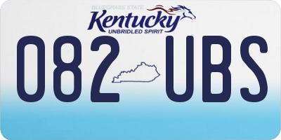 KY license plate 082UBS