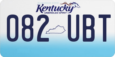 KY license plate 082UBT