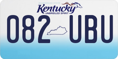 KY license plate 082UBU