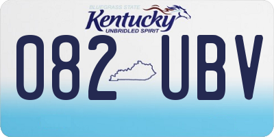KY license plate 082UBV