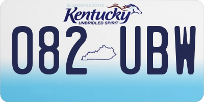 KY license plate 082UBW