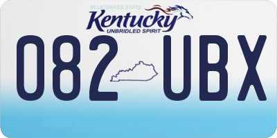 KY license plate 082UBX