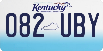 KY license plate 082UBY