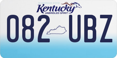 KY license plate 082UBZ