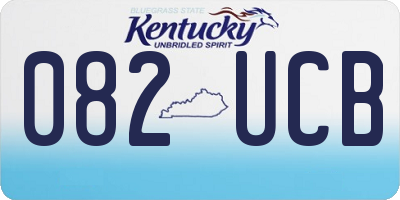 KY license plate 082UCB