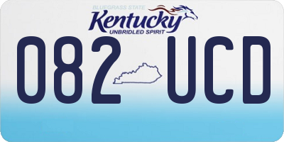 KY license plate 082UCD