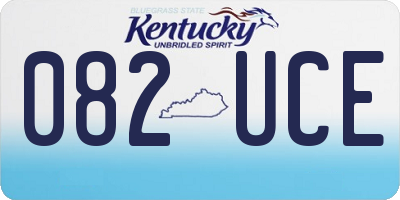 KY license plate 082UCE