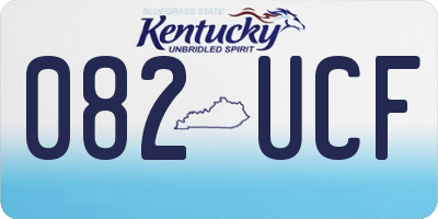 KY license plate 082UCF