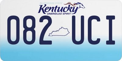 KY license plate 082UCI