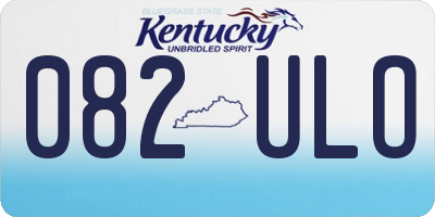 KY license plate 082ULO