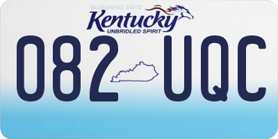 KY license plate 082UQC
