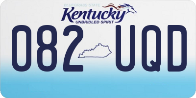 KY license plate 082UQD