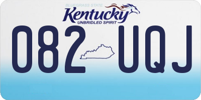 KY license plate 082UQJ