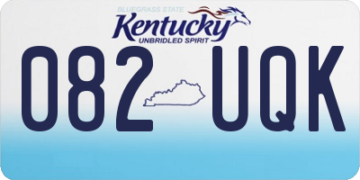 KY license plate 082UQK
