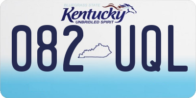 KY license plate 082UQL