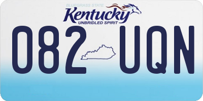 KY license plate 082UQN