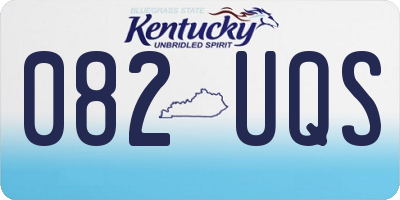 KY license plate 082UQS