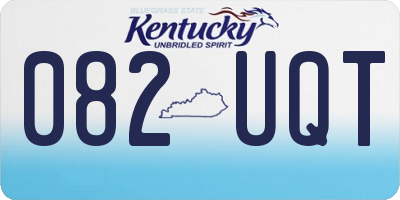 KY license plate 082UQT